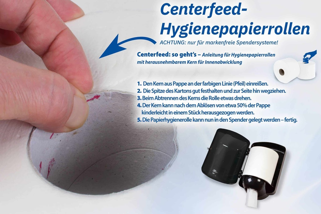 Papierhandtuchrolle MIDI, 2 lagig, Innenabwicklung und Aussenabwicklung, 20×23 cm, 19 cm, Kern 5,1 cm, hochweiss, perforiert, Zellstoffpapier, geprägt, 6 Rollen, Funny