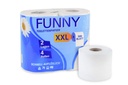 Toilettenpapier, 2-lagig, 500 Blatt, weiss, Zellstoffpapier, schnell auflösend. Funny, 10x4 Rollen je Pack