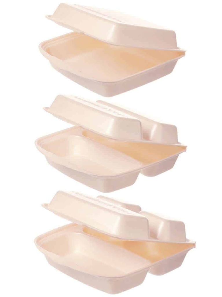 [AIO234924] Gourmetbox XPS 1852 2-geteilt beige 230x225x75mm - 200 Stück