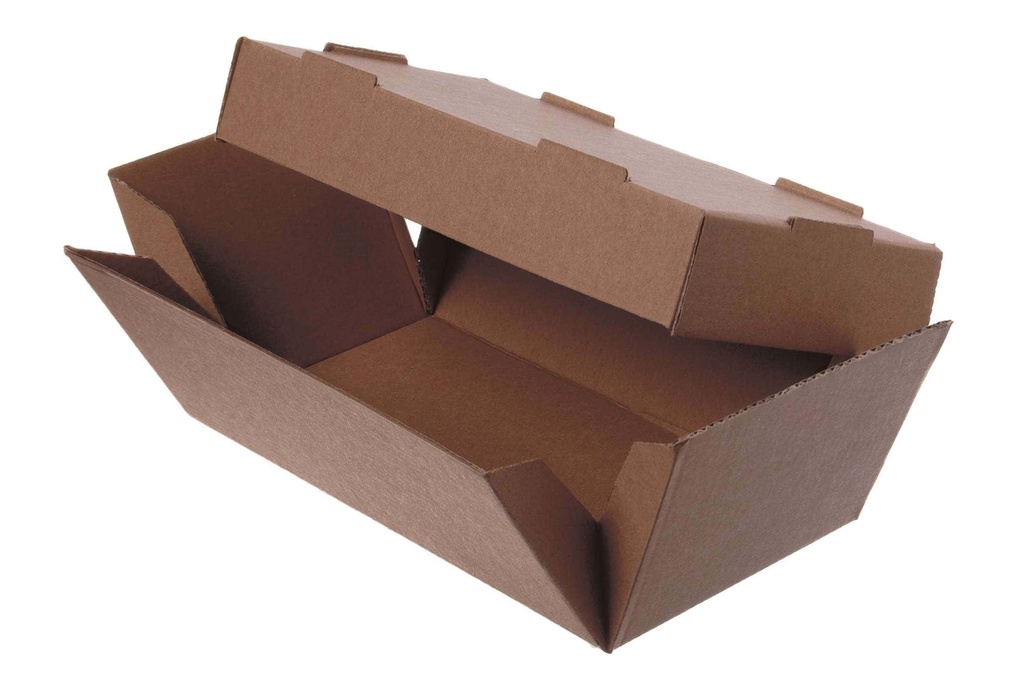 [AIO234899] Faltbare Doppelbox Burger Box Pappe 24x12x10cm - 100 Stück