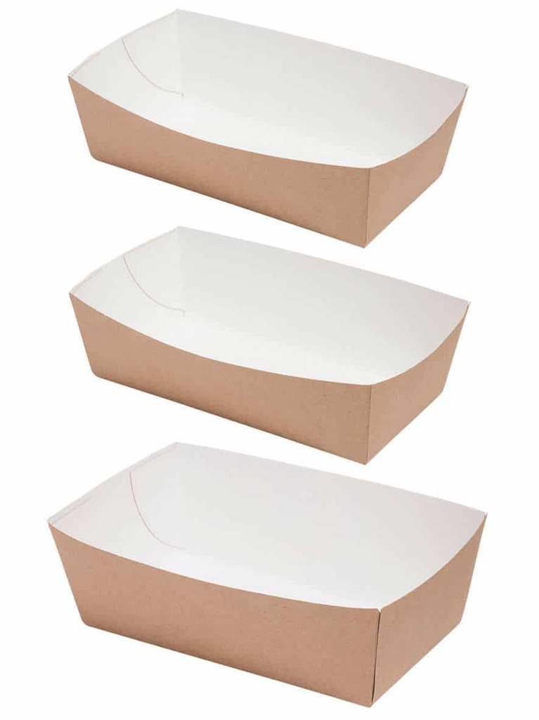 [AIO234882] Snackschale Pappe NATURE klein - 800 Stück (120x60x37mm)