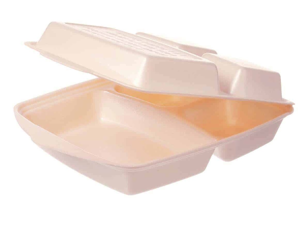 [AIO234222] Dinnerbox XPS 1635  beige 280x220x75mm - 200 Stück (2-geteilte)