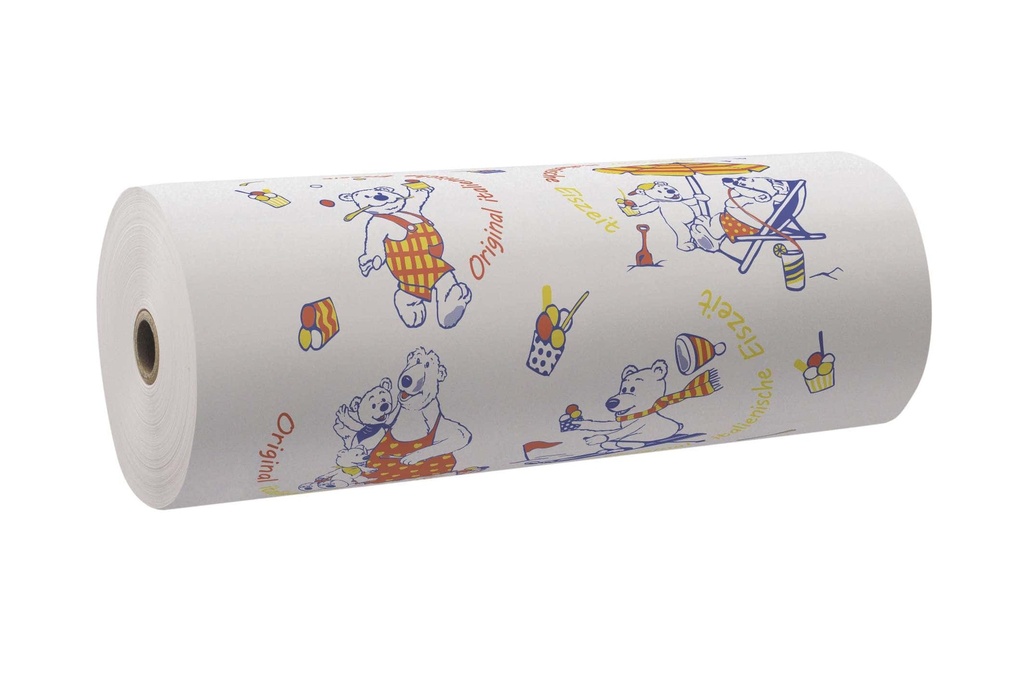 [AIO115331] Rollenpapier Eispapier Motiv Eisbär 50cm 10kg - 1 Rolle