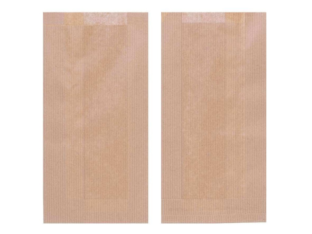 [AIO308842] Bäckerbeutel Faltenbeutel braun (12+5x23cm)