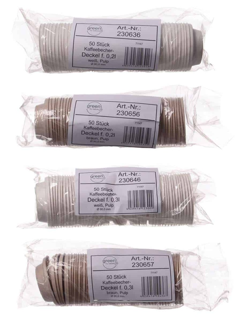 [AIO230657] Kaffeebecher To Go Becher Deckel Bagasse 90mm - 1000 Stück (braun)