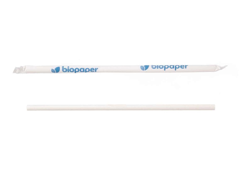 [AIO236054] Trinkhalm Gehüllt Papier Weiß 6x200mm - 4500 Stück87,90