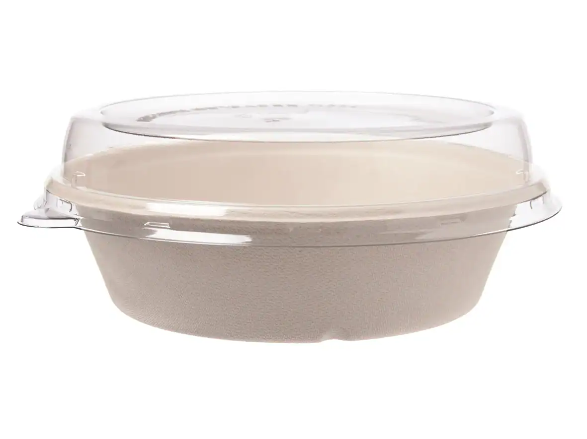 [AIO281964281965] Einweg Salatschale braun Bagasse mit Deckel (1200ml)