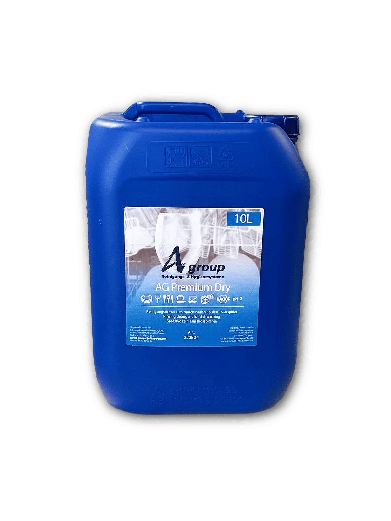 [AG-220804] AG DRY HD Premium 10 Liter, Saures Klarspülmittel für professionelle Spülmaschinen für alle Wasserhärten, Beschleunigung der Trocknung durch Zusatzstoffe