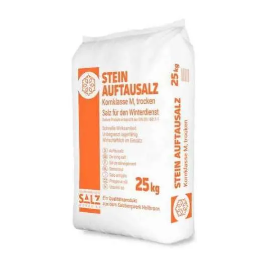 [HP-99636.Palette] Steinauftausalz, Kornklasse M, DIN EN 16811-1, 25 KG Sack (Einzel)