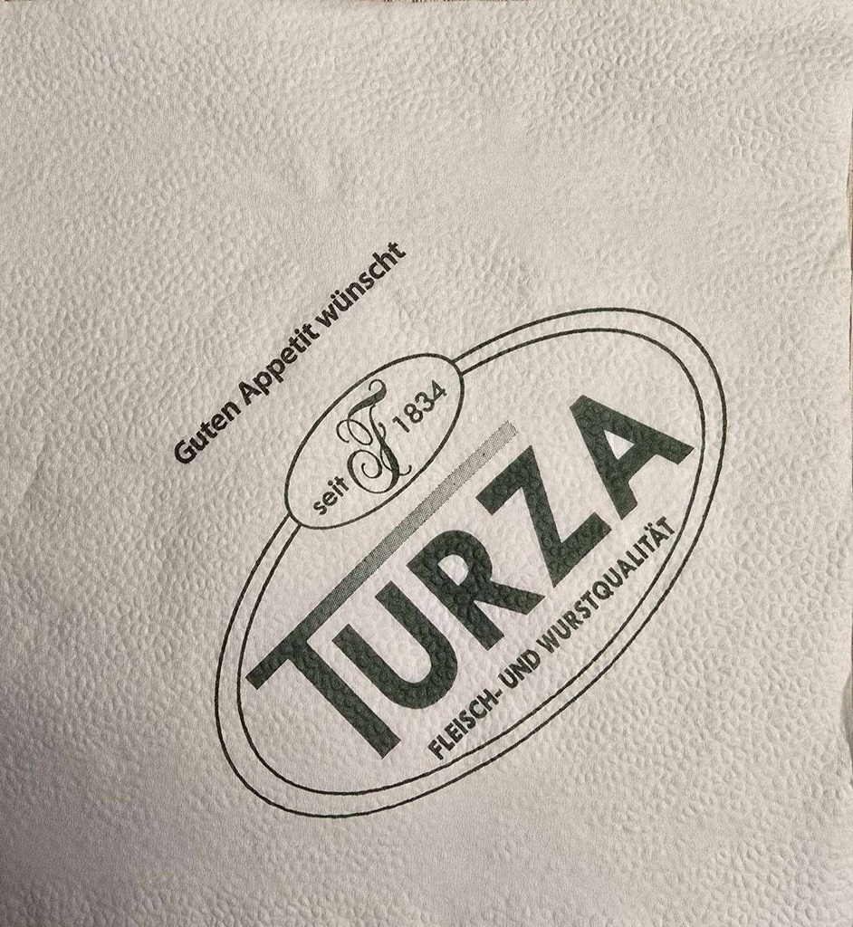 [AG-2414] Werbedruckservietten mit Ihrem LOGO 33x33 cm, weiss, 1/4-Falz, , 1-2 farbiger Neudruck, 48.000 Stück