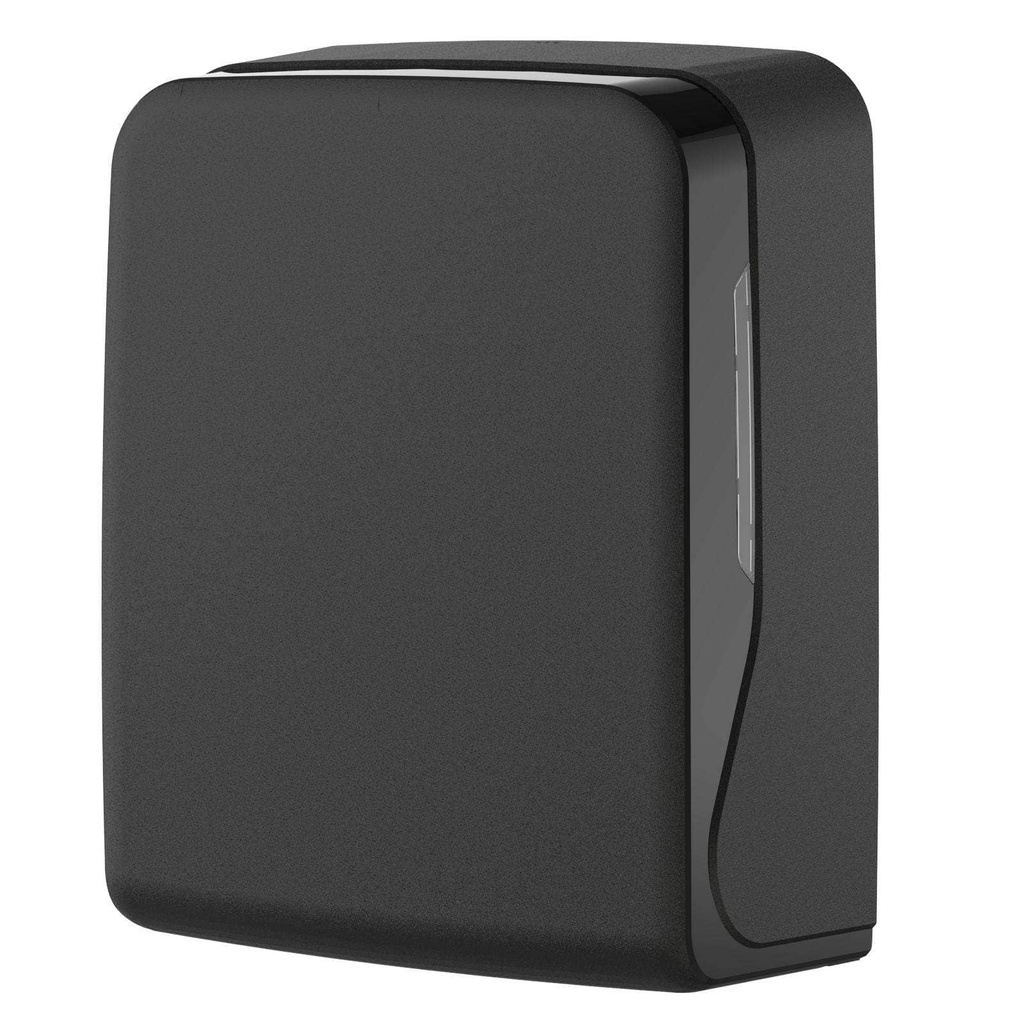 Handtuchspender Maxi, V-Falz,  Füllgröße  25,5x12,5x32 cm, Füllmenge ca. 600 Blatt, schwarz, Kunststoff, 283x363x146 mm, Semy Top