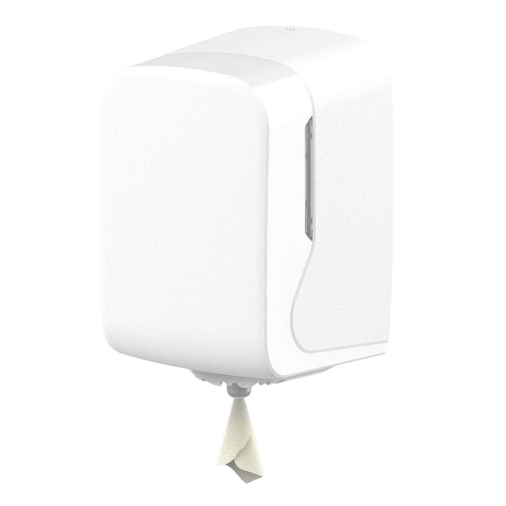 [ST-88539] Centerpull Maxi-Handtuchspender mit Adapter für Einzelblattausgabe,  Für Rollengröße 20 cm  Durchmesser x 24,5 Höhe, weiss, Kunststoff, 225x363x215 mm, Semy Top