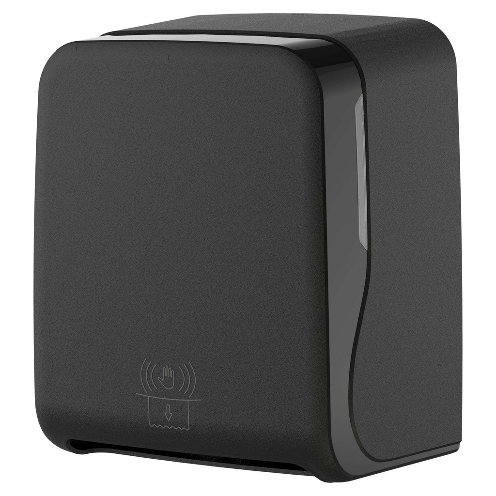 [ST-88576] Sensor Handtuchrollenspender automatisch mit berührungslosem Sensor, Für Kerngröße 4 cm, Für Rollengröße 20x20-21 cm, mit Batteriebetrieb 4xD LR20 oder DC6V/2A, schwarz, Kunststoff, 290x363x220 mm, Semy Top