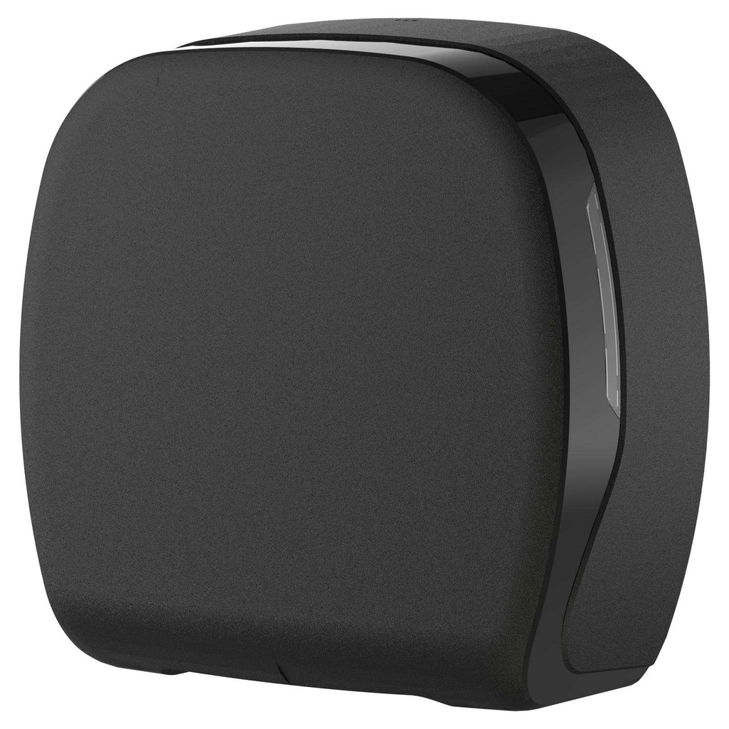 [ST-88580] Jumbo Toilettenpapierspender für Jumbo Rollen mit Kontrollfenster, Für Kerngröße 45-80 mm, Für Rollengröße bis 25 cm, schwarz, Kunststoff, 284x286x129 mm, Semy Top