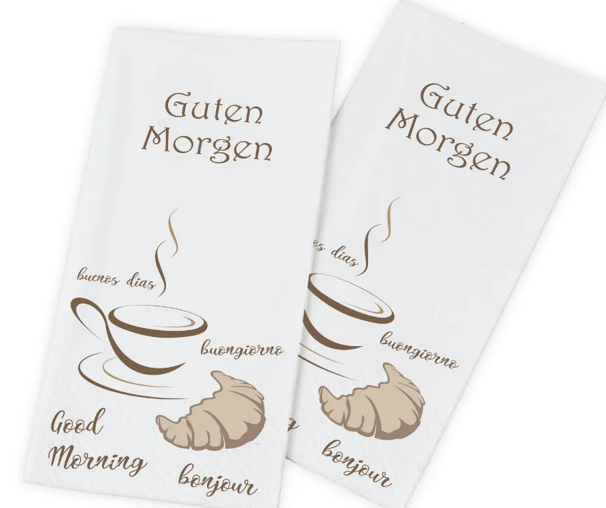 [AG-237-1] Servietten 33x33 cm, 2-lagig, Guten Morgen 1/8-Buchfalz 8x250 Stück, Funny