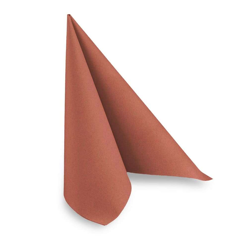 [HP-992318] AIRLAID-Serviette, TERRACOTTA, 40x40 cm, 1/4 Falz, Quicky, 16 Pack x 50 Stück, 800 Stück