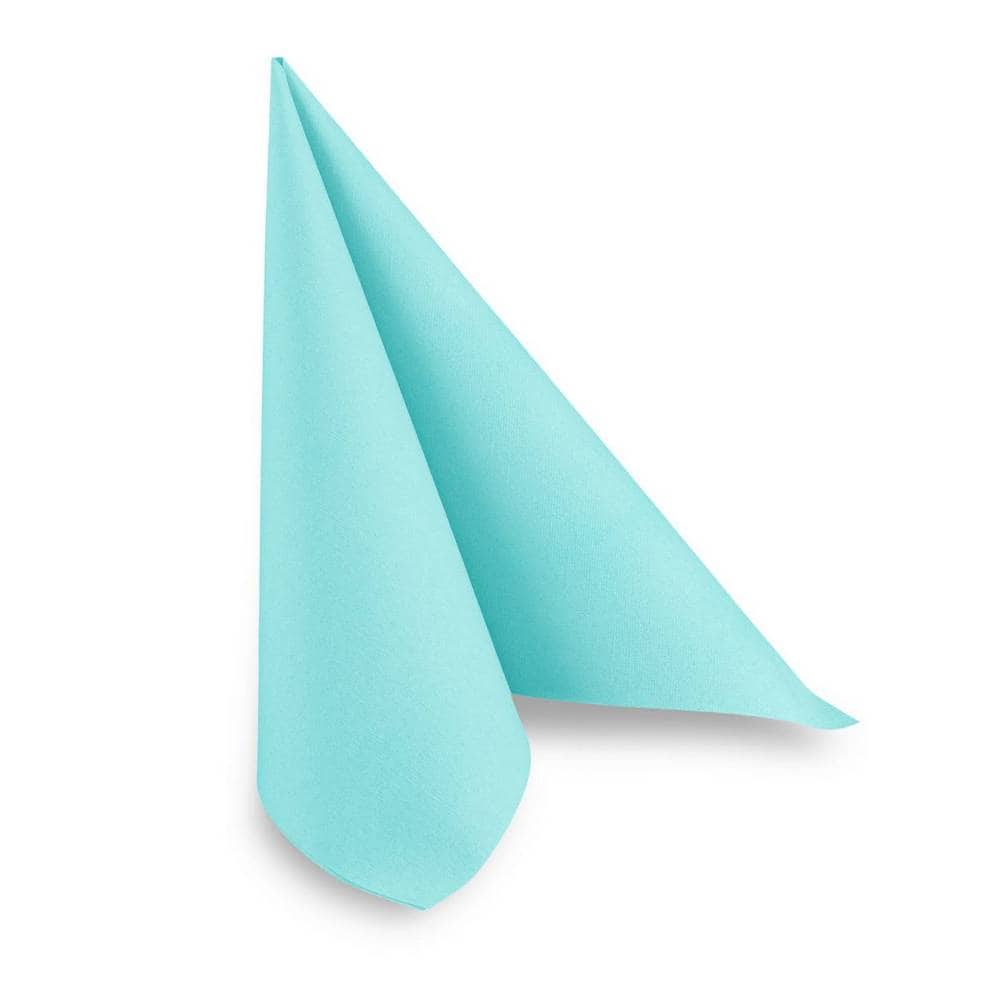 [HP-992316] AIRLAID-Serviette, MINT BLAU, 40x40 cm, 1/4 Falz, Quicky, 16 Pack x 50 Stück, 800 Stück
