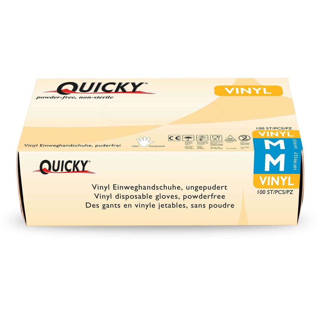 [Semy Care SC-99327] Vinyl Einweghandschuhe Grösse M, puderfrei, Samy Care, im Spenderkarton, 10 x 100 Stk.