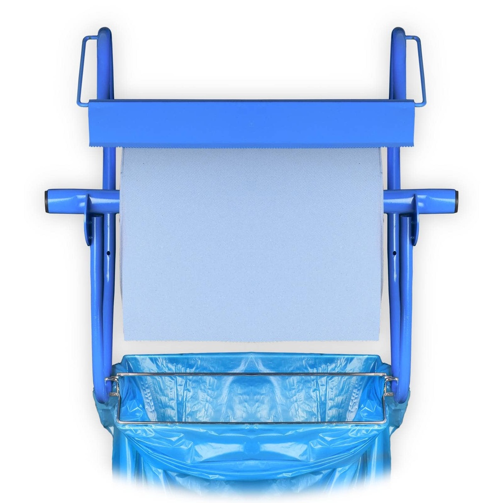 Putzrollen Spender, Wandhalter, Metall, all in one mit Müllsackhalterung für Rollen bis 40 cm, Semy Top