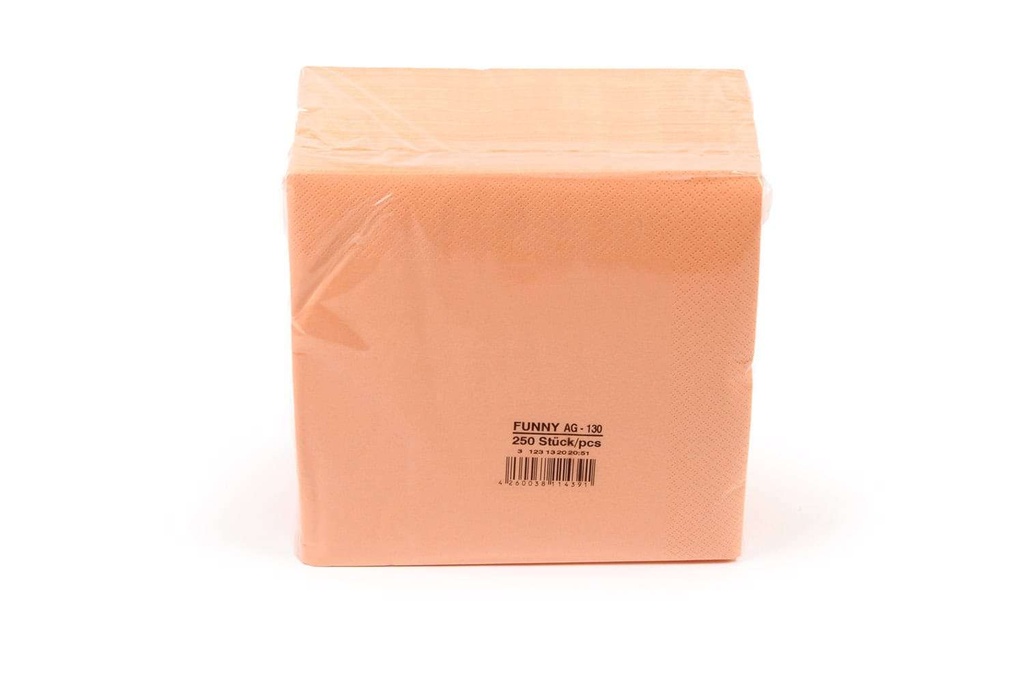[Funny AG-130] Zelltuch-Serviette 40x40 cm, 3-lagig, 1/4 Falz, APRICOT, Funny, 1.000 Stück