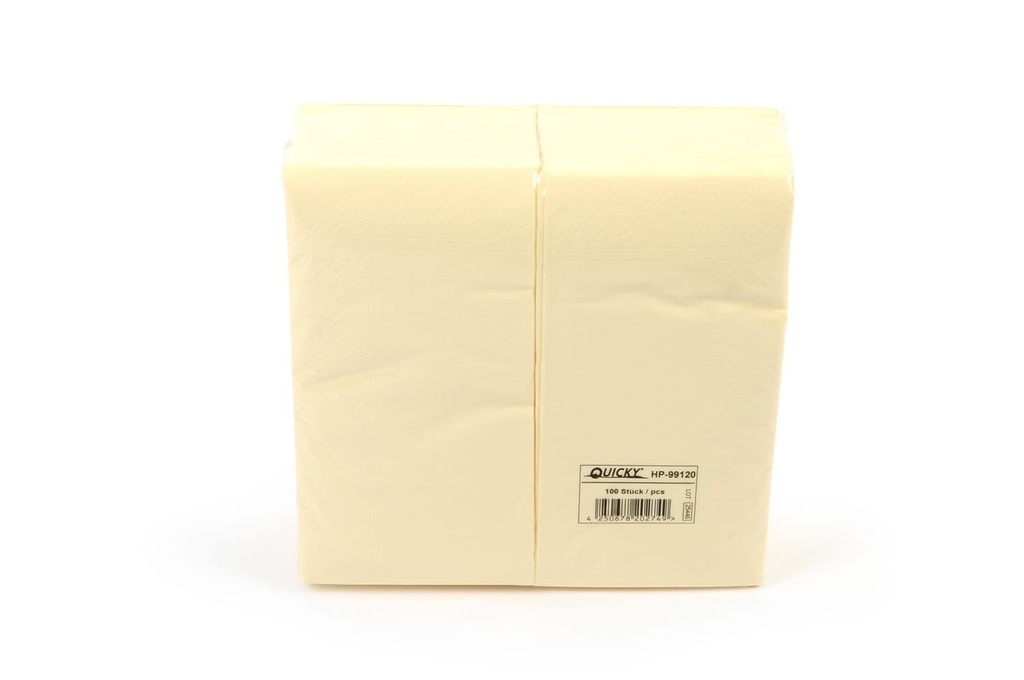 [HP-99120] Zelltuch-Serviette 40x40 cm, 2-lagig, 1/8 Falz, CHAMPAGNER, Quicky, 1.400 Stück