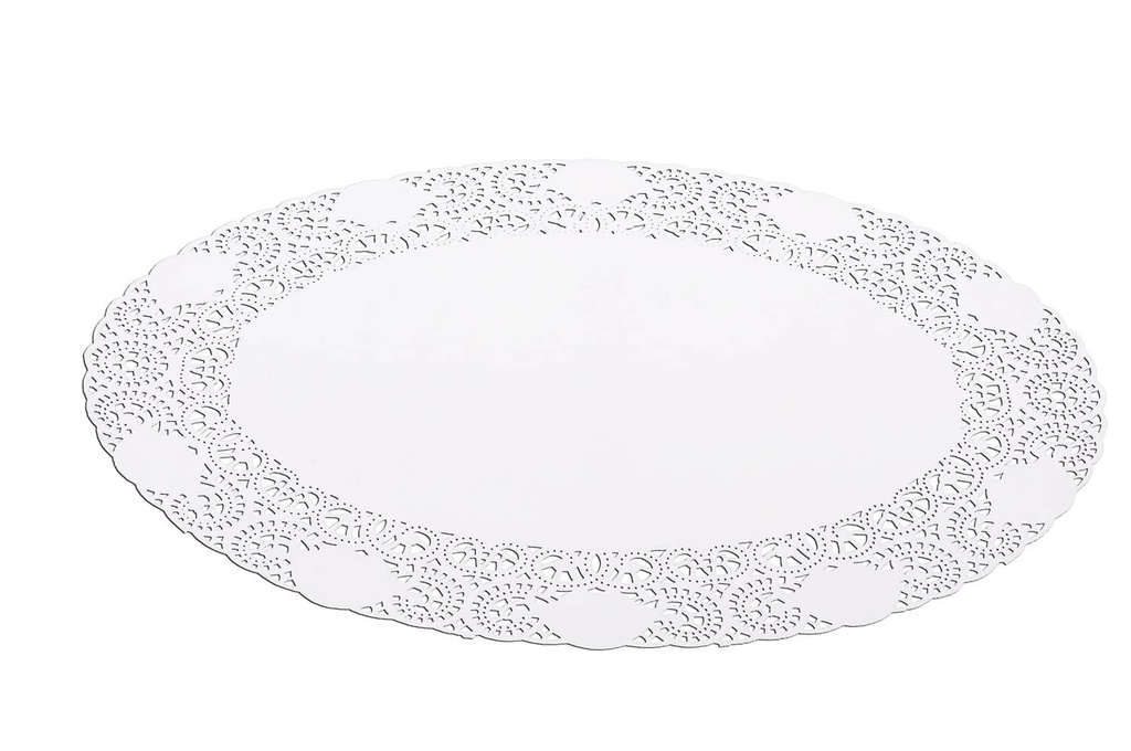[ST-3093] Tortenspitzen OVAL, Weiss, 26x35 cm, 10x100 Stk, 1 Karton