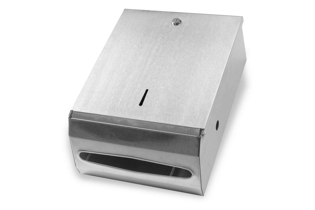[SemyTop ST-88672] Falthandtuchspender, silber, Edelstahl gebürstet, Semy Top, 250x330x125 mm, für ca. 600 Blatt, abschliessbar, 1 Stück