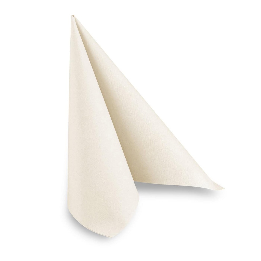 [Quicky HP-99237] AIRLAID-Serviette, CREME, 40x40 cm, 1/4 Falz, Quicky, 16 Pack x 50 Stück, 800 Stück