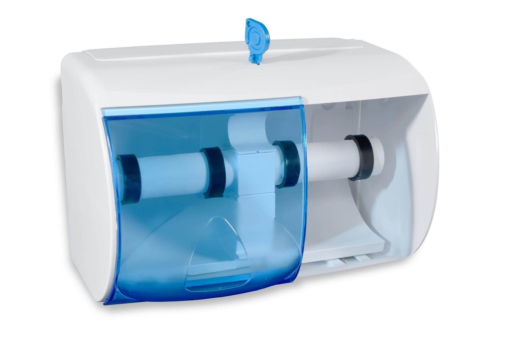 [FUNNY AG-554] Toilettenpapierspender, Funny, Weiss, aus Kunststoff, abschliessbar, passend für 2 Rollen, 260x170x160 mm,