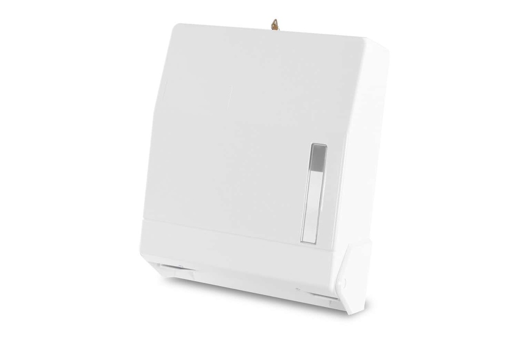 [FUNNY AG-503] Falthandtuchspender, Funny, Weiss, Kunststoff, für ca 600 Blatt, abschliessbar, 320x285x130 mm