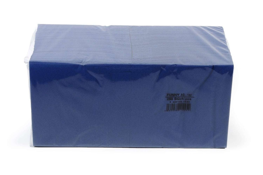[Funny AG-182] Zelltuchserviette, DUNKELBLAU, Funny, 33x33 cm, 3-lagig, 1/4 Falz, 100 % Zellstoff, 4Pack x 250 Stück, 1.000 Stück