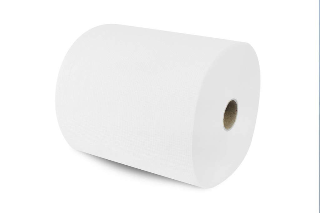 [FUNNY AG-072] Papierhandtuchrolle Autocut 20 cm, 2 lagig, hochweiss, Zellstoffpapier, geprägt, verleimt, 130 Meter, nicht perforiert, mit Spezialkern, 3,9 cm, Funny, 6 Rollen im Karton