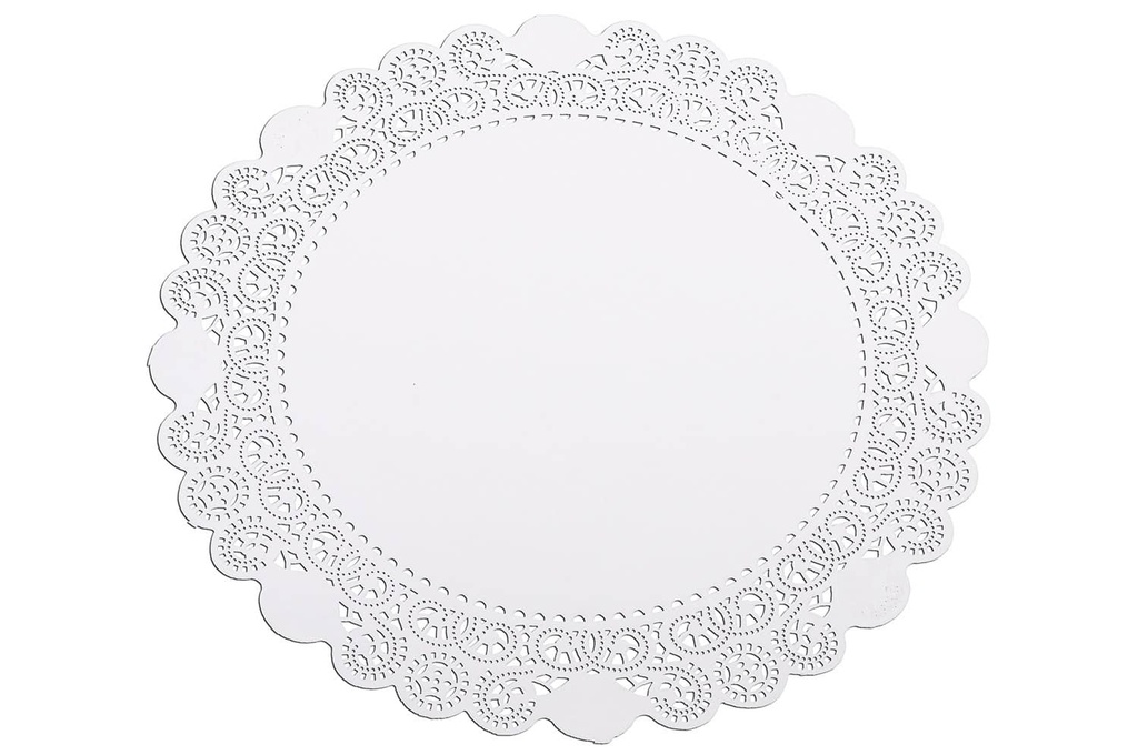 [ST-3021] Tortenspitzen RUND, Weiss, 36 cm, 10x100 Stk, 1 Karton