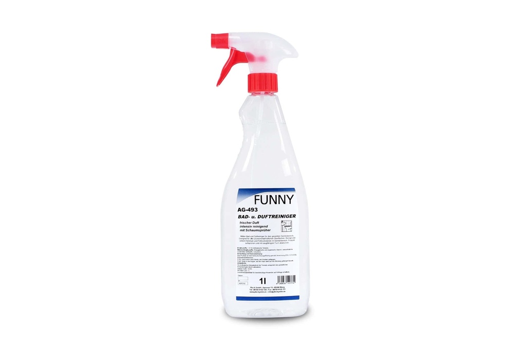 Bad- und Duftreiniger+Schäumer, 15x1 Liter Flasche, Funny, pH-Wert: <3%, VOC-Gehalt:3%,