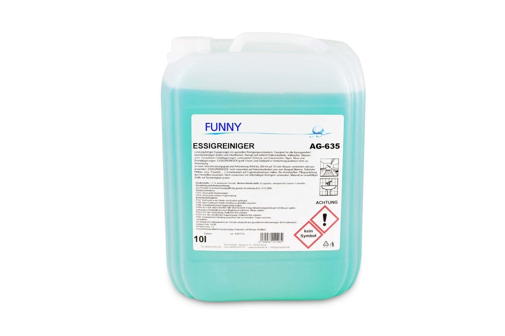 [Funny AG-635] Essigreiniger 10 Liter Kanister, Funny, pH-Wert: 2%, 1 Kanister