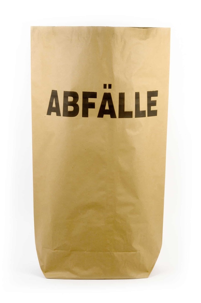 [Funny AG-793] Papiermüllsäcke, braun, Kraftpapier, ca. 70 Liter, Funny, bedruckt "Abfälle", 550x850+200mm, 25 Stück gebündelt