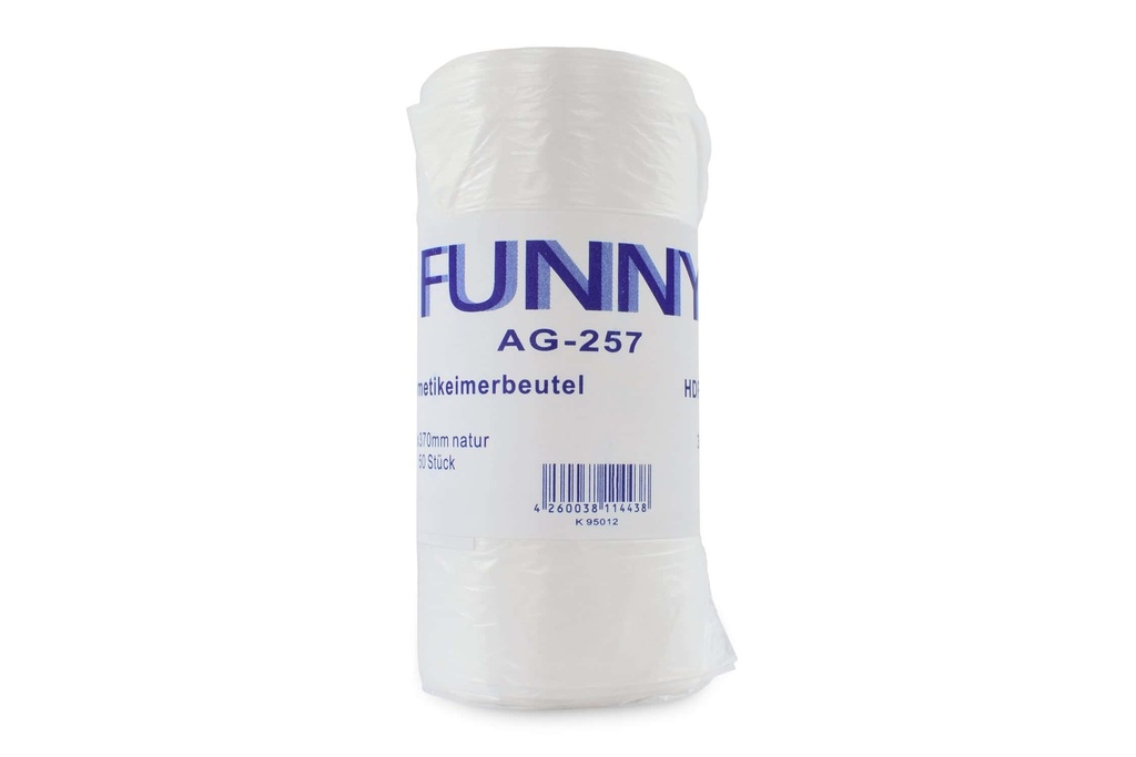 Kosmetikbeutel transparent, HDPE, ca. 10 liter, Funny, 310x370 mm, 40Rollenx50 Stück