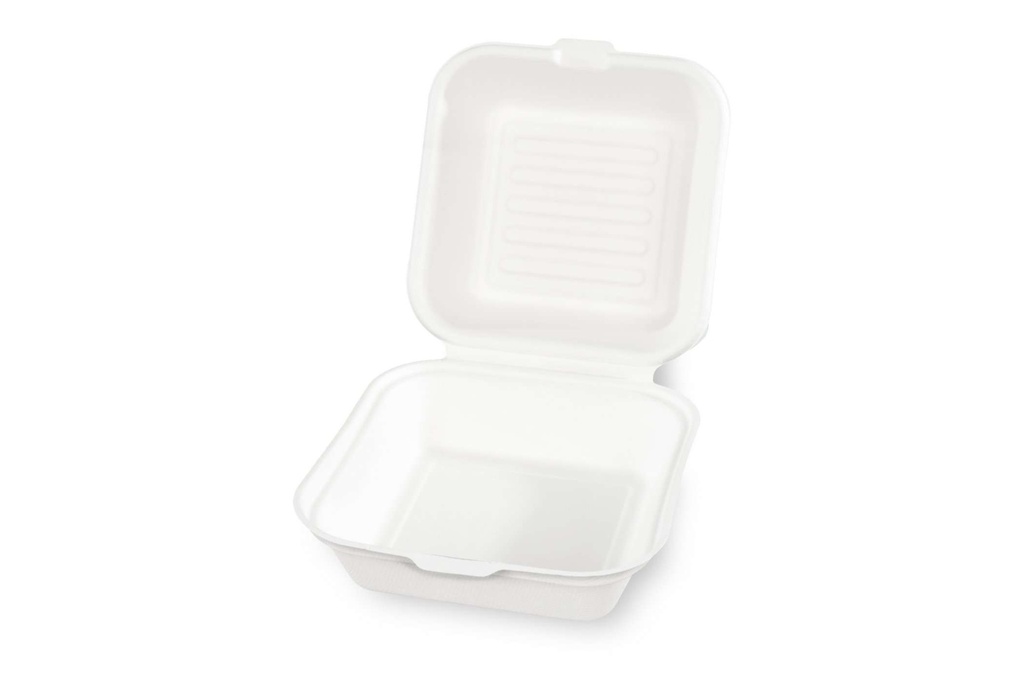 [SY-66355] Hamburger Box, weiss aus Zuckerrohr 5 x 100 Stück / Karton