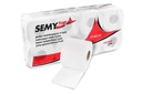 Toilettenpapier Langblatt, hochweiss, 3-lagig 250 Blatt, Semy Top, Zellstoffpapier, motivgeprägt, 9x8 Rollen