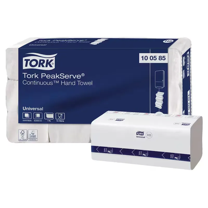 TORK Papierhandtücher Peak Serve Endlos H5 Interfold - Falzung 1-lagig, 4.920 Tücher