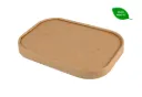 [FP406066] Pappe Deckel für Salatschale aus Pappe, rechteckig, braun, 172 x 120 mm, 50 Stück für 650 ML Schale