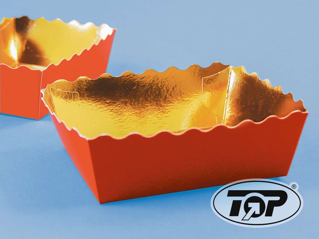 [AIO704026] Gebäckschale Pappe Rot Gold (115x75x25mm, 250 Stück)