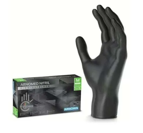 [AIO330097] Nitril Einweg Handschuhe ungepudert schwarz (L)