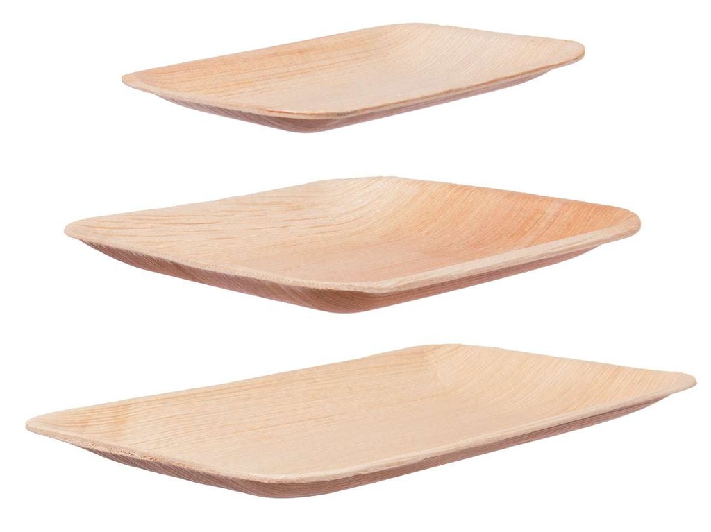 [AIO702350] Bio Palmblatt Geschirr Teller eckig (12,5x17,5x1,5cm, 100 Stück)
