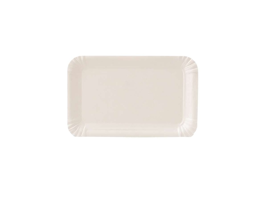 Pappteller eckig weiss Frischfaser