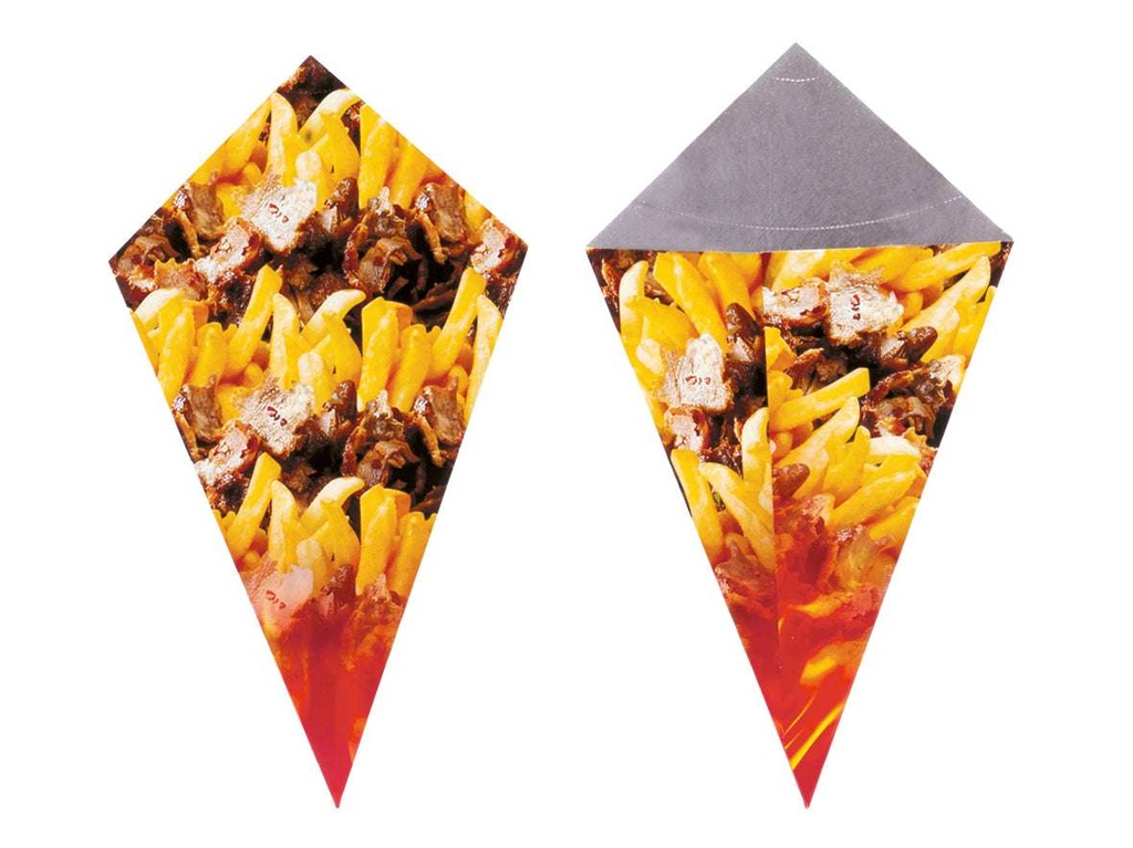 [AIO300023] Döner Spitztüte Alu-Pappe 31x18cm - 500 Stück