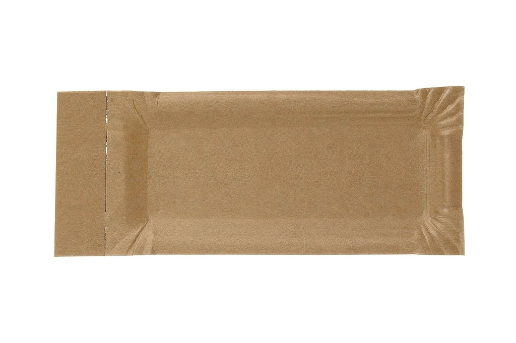 [AIO270825] Pappteller mit Abriss braun Fettbarriere 8x18x3cm - 3000 Stück